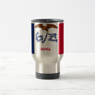 Caneca de viagem com Bandeira do Estado de Iowa - 