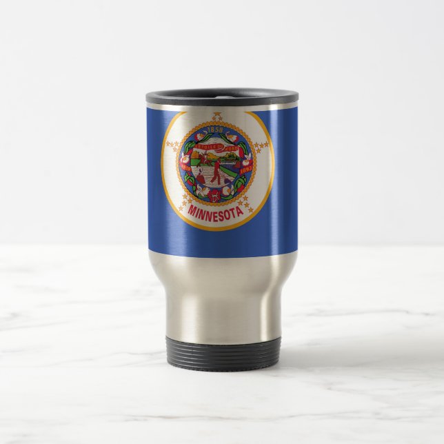 Caneca de viagem com Bandeira do Estado de Minneso (Centro)