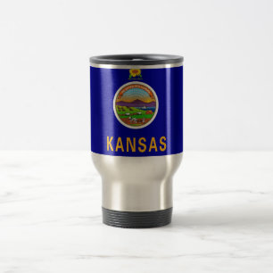 caneca de viagem com Bandeira do Estado do Kansas 