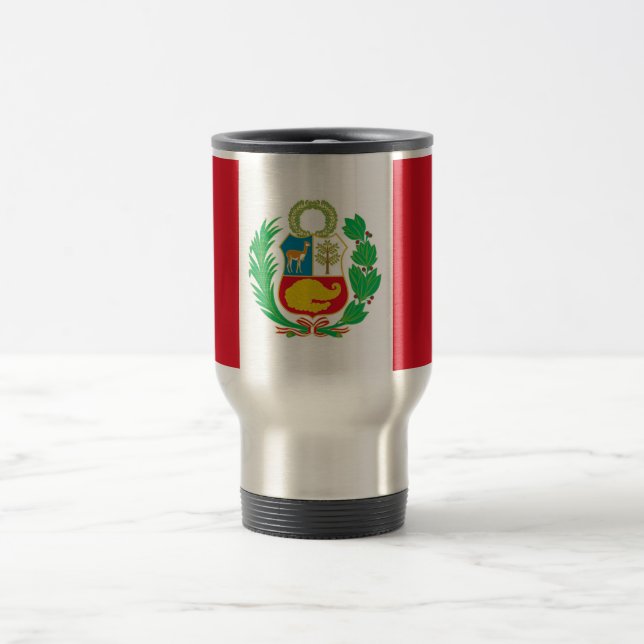 Caneca de viagem com Bandeira do Peru (Centro)