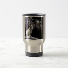Caneca de viagem com cena do lobo do urro