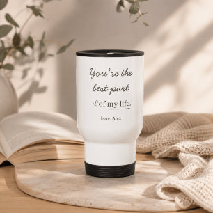 Caneca de Viagem com Citação de Amor Personalizada