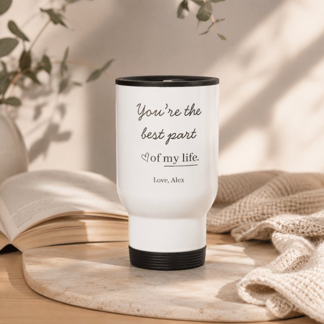 Caneca de Viagem com Citação de Amor Personalizada (Criador carregado)