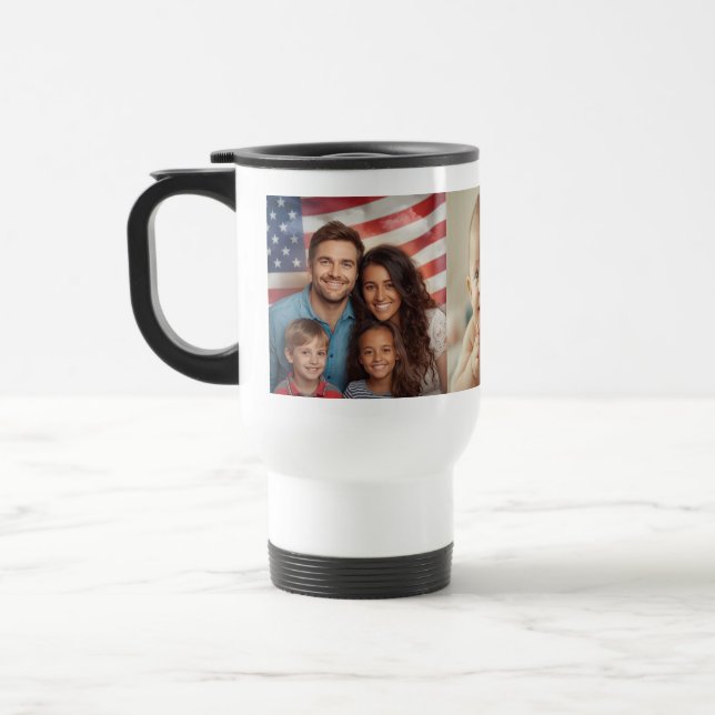Caneca de Viagem com Colagem de Fotos Personalizad (Esquerda)