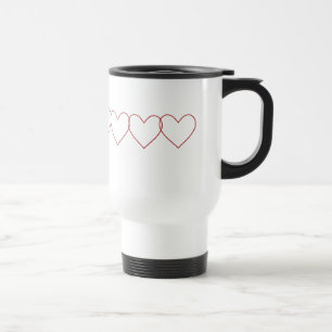 Caneca de viagem Com Corações Vermelhos