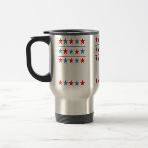 caneca de viagem com estrelas da bandeira american