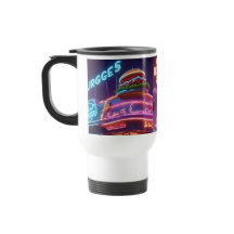 Caneca de viagem com excitante neon do Restaurante