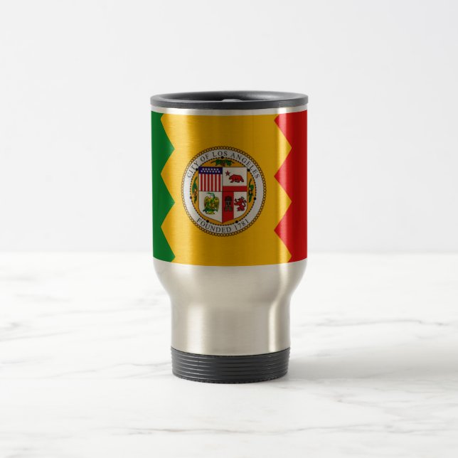 Caneca de viagem com Flag de Los Angeles, Califórn (Centro)