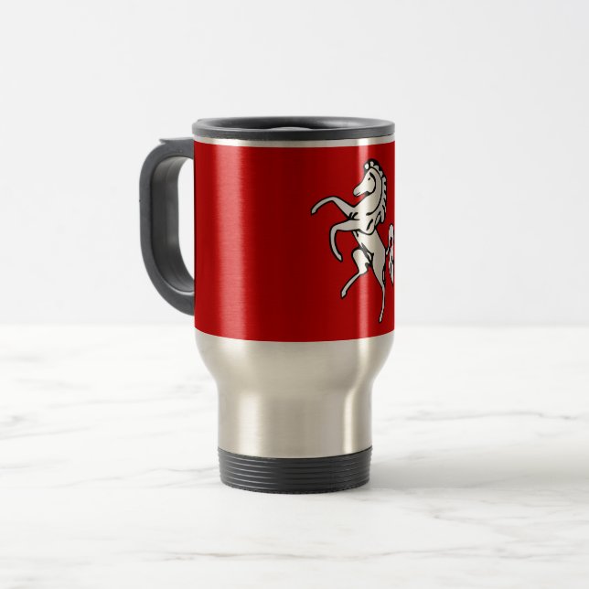 Caneca de viagem com Flag of Kent, Inglaterra (Frente Esquerda)