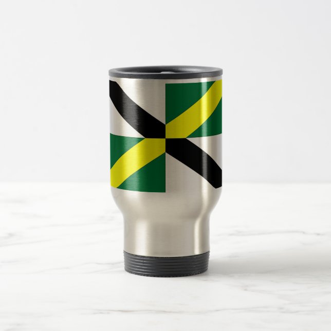 Caneca de viagem com Flag of Monterey, Califórnia, (Centro)