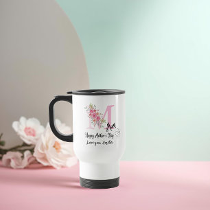 Caneca de Viagem com Inicial da Mamãe Personalizad