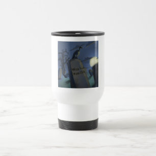 Caneca de Viagem com Lápide Cômica de Halloween En