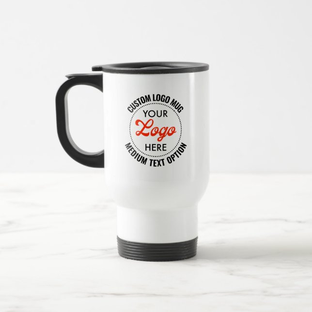 Caneca de Viagem com Logotipo Promocional de Texto (Esquerda)