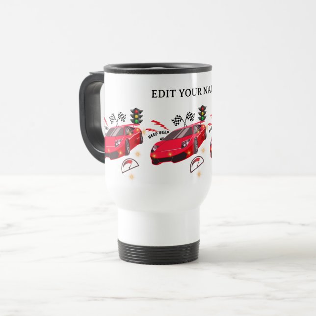 Caneca de viagem com presente personalizado (Frente Esquerda)