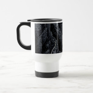 Caneca de Viagem com Textura de Mármore Escuro – P