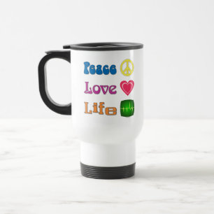 Caneca de viagem com uma mensagem pró-vida.