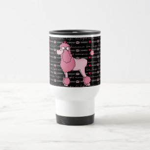 Caneca de viagem cor-de-rosa da caniche do anos 50