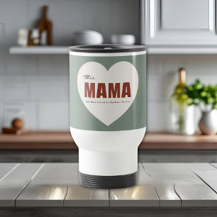 Caneca de Viagem Coração de Mamãe Personalizada Mo