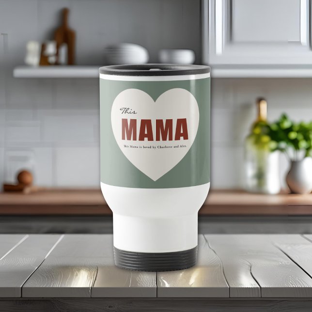 Caneca de Viagem Coração de Mamãe Personalizada Mo (Criador carregado)