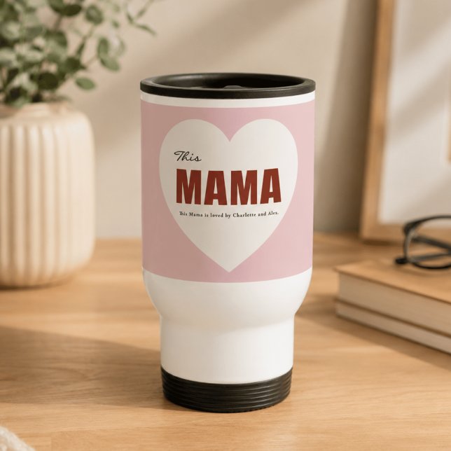 Caneca de Viagem Coração de Mamãe Personalizada Mo (Criador carregado)
