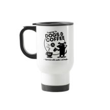 Caneca de Viagem Correndo com Cachorros e Café