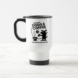Caneca de Viagem Correndo com Cachorros e Café
