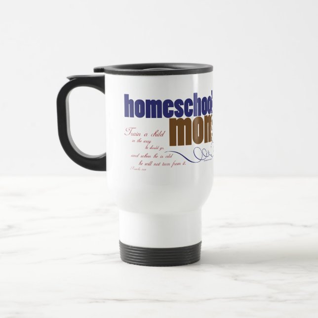 Caneca de viagem cristã do homeschool - mamã de (Esquerda)