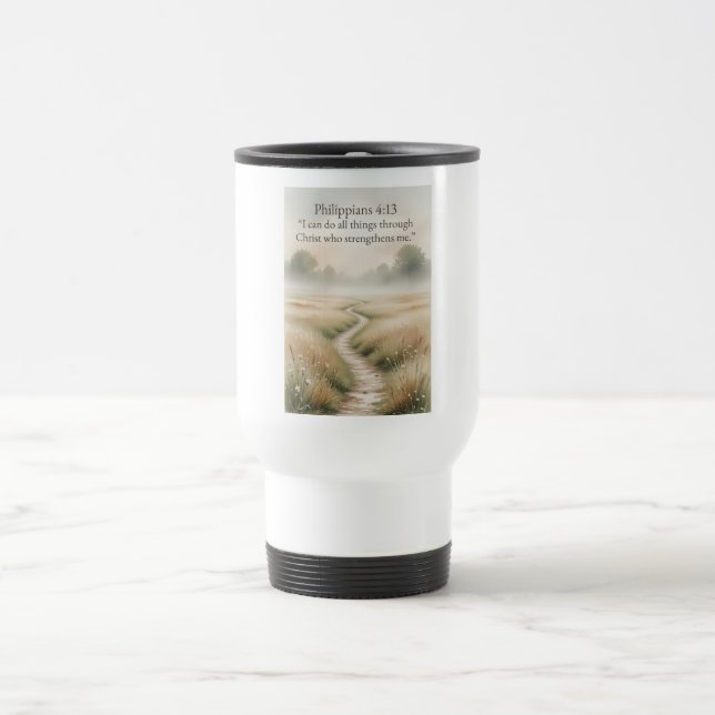 Caneca de Viagem Cristã Filipenses 4:13 (Centro)