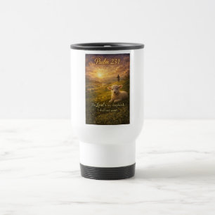Caneca de Viagem Cristã Salmo 23:1 Cordeiro