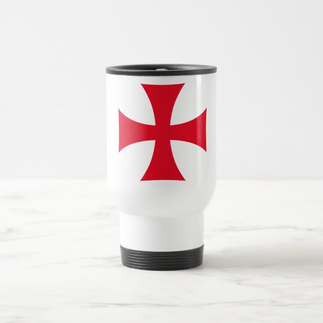 Caneca de Viagem Cruzada da Cruz Templária (Centro)