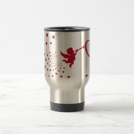 Caneca de Viagem Cute Cupid & Corações