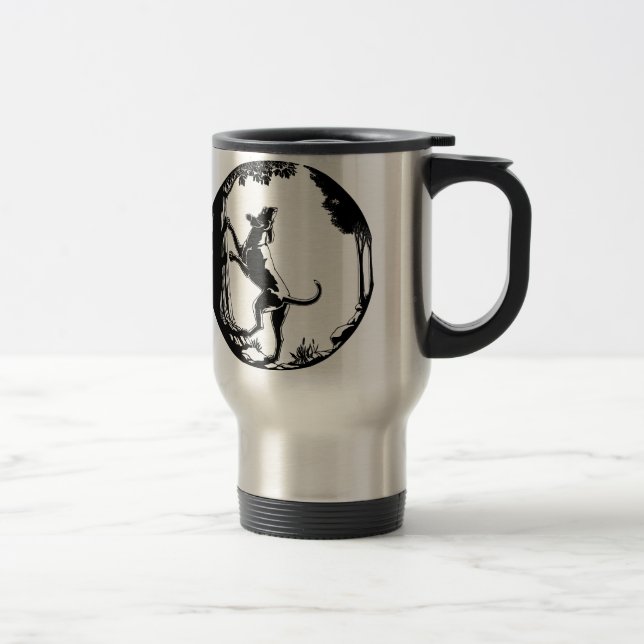 Caneca de viagem da arte do cão de caça da caneca (Direita)