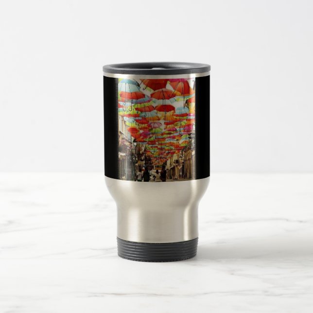 Caneca de viagem da arte do guarda-chuva (Centro)