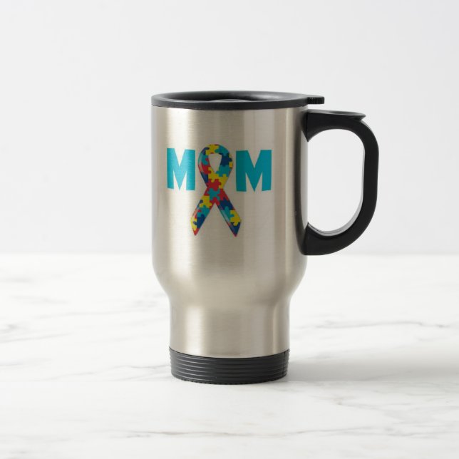 Caneca de viagem da consciência do autismo da mamã (Direita)