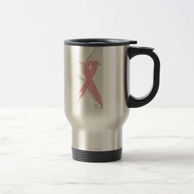 Caneca de viagem da fé & da esperança da coragem (Direita)