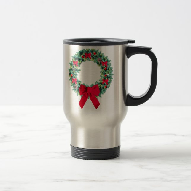 Caneca de viagem da grinalda do feriado (Direita)