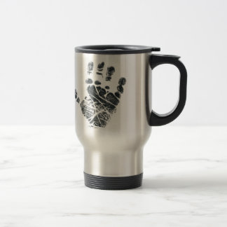 Caneca de viagem da impressão da mão do bebê