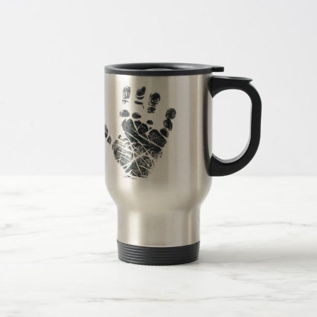 Caneca de viagem da impressão da mão do bebê (Direita)