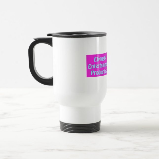 Caneca de viagem da produção do entretenimento da (Esquerda)