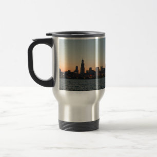 Caneca de viagem da skyline de Chicago