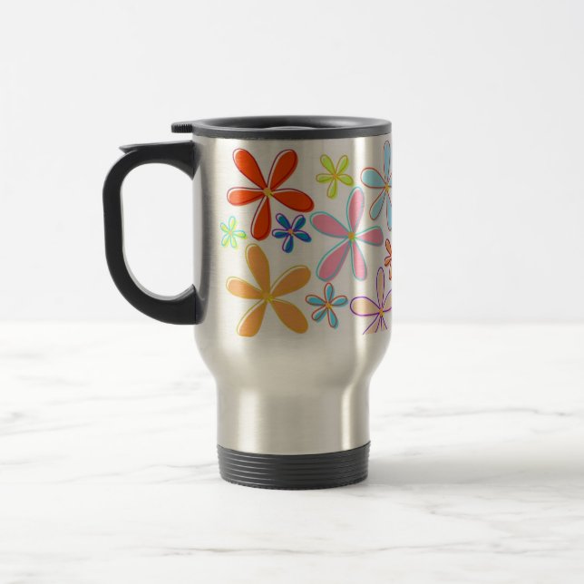 Caneca de viagem das Flores de primavera (Esquerda)