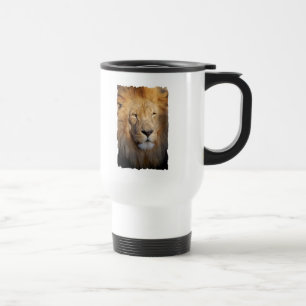 Caneca de viagem das imagens do leão