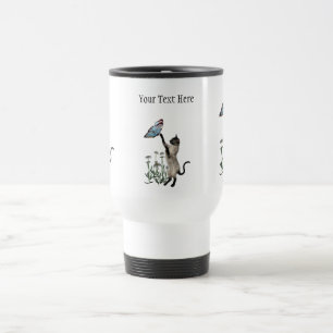 Caneca de viagem das margaridas da borboleta do