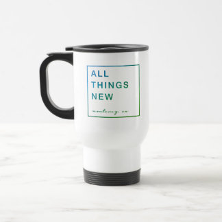 Caneca de viagem de aço inoxidável (azul/verde)