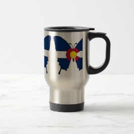 Caneca de viagem de aço inoxidável da borboleta do