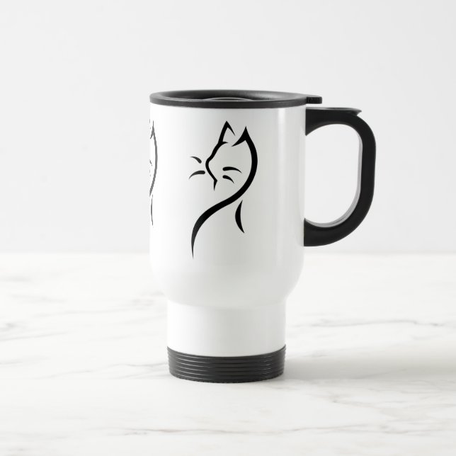 Caneca de viagem de aço inoxidável do gato (Direita)