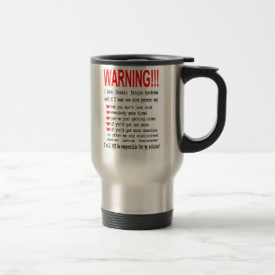 Caneca de viagem de advertência da síndrome