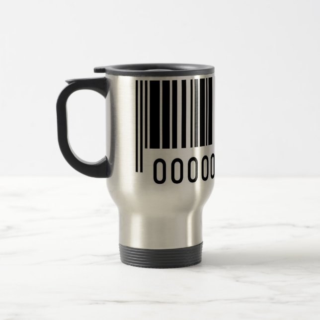 Caneca de viagem de alumínio com código de barras  (Esquerda)