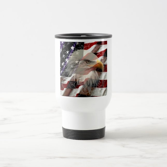 Caneca de viagem de Bandeira da Águia Americana (Centro)
