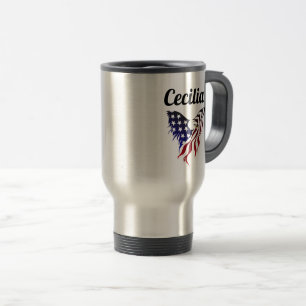 Caneca de viagem de Bandeira da Águia Cecilia